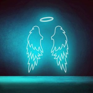 Letrero de Neón LED Personalizado con Alas de Ángel, Atenuable, Diseño de Logotipo Comercial para Tienda, Decoración Publicitaria para Barbería - Product Image 1