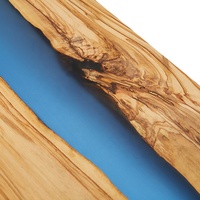 Grande planche à découper rectangulaire multifonctionnelle en résine époxy Planche à découper en bois d'olivier personnalisée