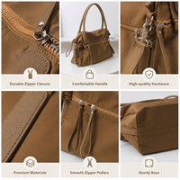 Tas Tote Nylon Logo Custom Wanita Kapasitas Besar Tas Selempang Laptop Tahan Air Tas Kerja Tas Tangan Travel Tas Selempang Grosir