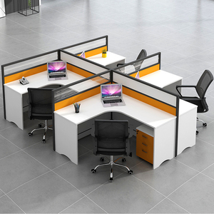 Prix usine espace de travail moderne 4 6 8 10 personnes en forme de L cloison bureau personnel Table meubles cabine modulaire bureau poste de travail - Product Image 5