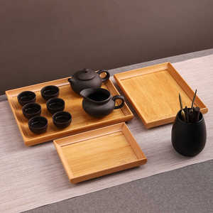 Bandeja Cuadrada de Bambú Mystic Arts 2321A, Nueva Bandeja de Servir de Estilo Chino para Té, Frutas, Barbacoa, Restaurante, Hotel - Product Image 1