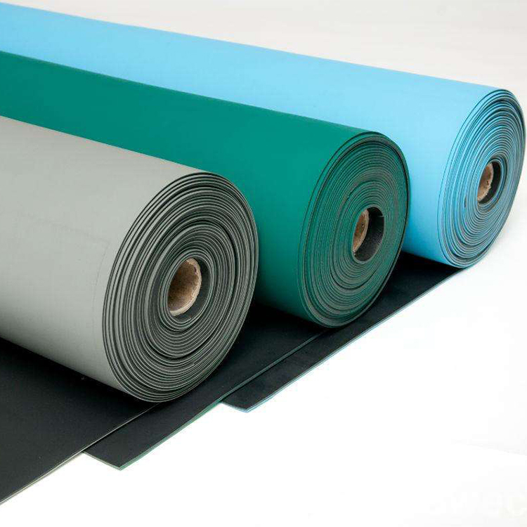 Поставщик 1mX10m 2 мм 2-слойный зеленый антистатический Нитриловый каучук Esd липкий коврик в рулоне для производственных линий бытовой электроники