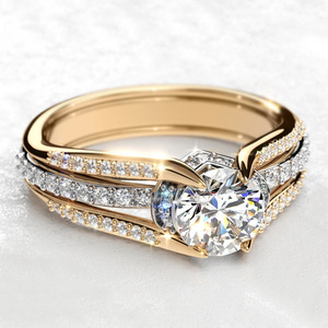 Anello Vintage a Forma di Ponte ad Arco Bicolore Design Classico per Donne - Product Image 4