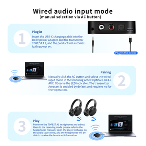 Combinación de Transmisor y Auriculares (1 a 2) con Función Auracast para Fiestas/Reuniones, Auriculares y Transmisor Inalámbricos - Product Image 5