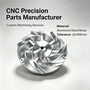 Roue de compresseur usinée CNC sur mesure, impeller centrifuge de précision, roue de pompe en aluminium de type fermé usinée sur 5 axes, haute précision - Product Image 1