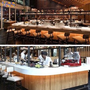 Ideas de mostrador de tienda de sushi, luz Led fantástica, comida rápida en forma de U, Club de vinos, aeropuerto, Hotel, Restaurante <span class=keywords><strong>Español</strong></span>, Mostrador de Bar de cócteles - Product Image 5