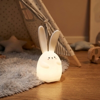 Nouveautés Lumières de lapin mignon Veilleuse en silicone Lampes en forme de lapin Lumières LED