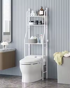 Moderno Estante de Baño Portátil de Hierro de Tres Niveles, Impermeable, Multifuncional, <span class=keywords><strong>para</strong></span> Lavadora, Balcón o Baño - Product Image 2
