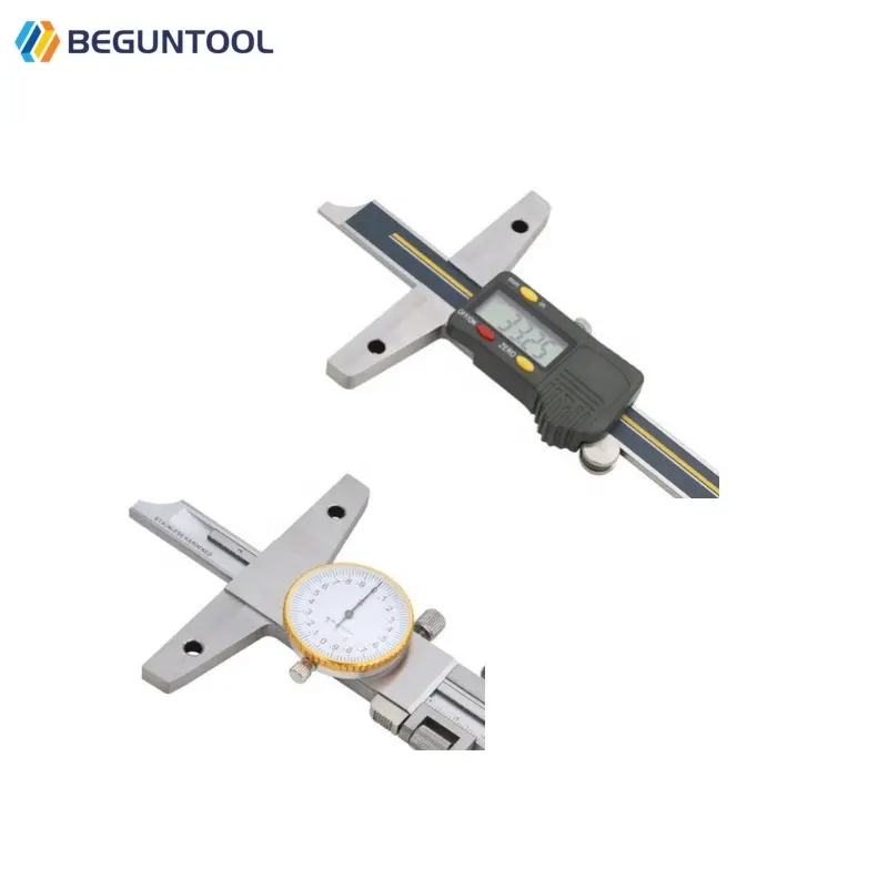 Dieptemeter Nonius Schuifmaat 0-150-200-300Mm Meetgereedschap Stalen Meters Diepte Meetgereedschap Diepte Gereedschap Diepte Digitale Nonius Remklauw