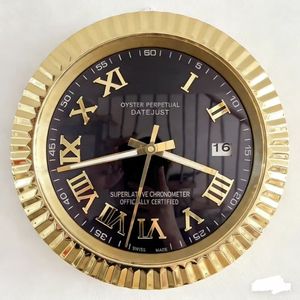 Lorex 34cm horloge murale <span class=keywords><strong>en</strong></span> métal à face unique 14 pouces cadre de dent de chien chiffres romains Style moderne balayage deuxième mouvement pour salon - Product Image 5