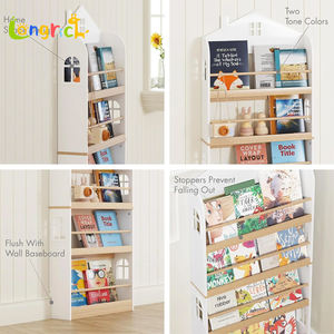 Prezzo di fabbrica in legno per bambini Montessori libreria di mobili per bambini a 4 livelli organizzatore di librerie per bambini in legno alta libreria - Product Image 4