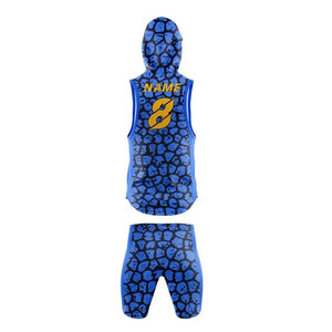 Ensemble d'uniformes de football américain 7v7 en polyester 100% imprimé par transfert thermique de qualité supérieure, sans manches, à capuche, respirant, grande taille - Product Image 3