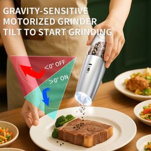Gravity Electric Stainless Steel Salt <b>Pepper</b> <b>Grinder</b> Set Rechargeable 2 Pack Adjustable Roughness 135ml Capacity 1 Year Warranty - Product Image 6