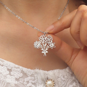 Collar <span class=keywords><strong>de</strong></span> Cadena con Eslabones <span class=keywords><strong>de</strong></span> Acero <span class=keywords><strong>de</strong></span> Titanio con Flor <span class=keywords><strong>de</strong></span> Nacimiento <span class=keywords><strong>de</strong></span> <span class=keywords><strong>Diciembre</strong></span>, para Mujer, Personalizado, Regalo para el Día <span class=keywords><strong>de</strong></span> la Madre, Pascua, Navidad - Product Image 3