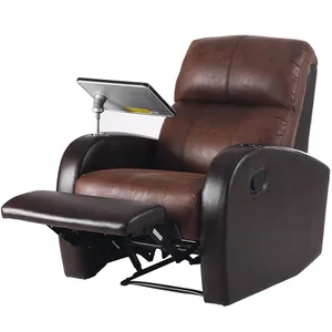 Hiện Đại Phong Cách Châu Âu Điện Massage Sợi Nhỏ Da Ngả Ghế Sofa Có Thể Ngả Với Cup Chủ Và Viết Bảng