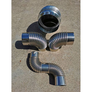 Codo de tubo redondo ajustable de acero inoxidable, codo de chimenea corrugada de 90 grados para estufa de leña - Product Image 4