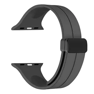 RYB Silikon Magnetband für Apple Watch Ultra 2 49mm, Sport Silikon Ersatz Magnetband für Apple Watch Serie 9 8 7