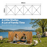 Pare-vent de camping Hub Design à installation rapide, écran d'intimité extérieur à 4 panneaux, grande barrière anti-vent portable, pare-vent de jardin pliable
