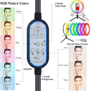 Anneau lumineux LED RVB professionnel coloré de 10,2 pouces, best-seller, pour diffusion en direct et maquillage TikTok - Product Image 3