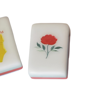 Ensemble <span class=keywords><strong>de</strong></span> Mahjong Américain <span class=keywords><strong>de</strong></span> Luxe Pliable à 4 Couches en Acrylique avec Motif Palmier Tropical pour les Jeux <span class=keywords><strong>de</strong></span> Club Estivaux - Product Image 4