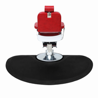 Tapis de sol confortable pour bureau, anti-fatigue, moderne, en PU, épaisseur 1/2 pouce, lavable, noir, semi-circulaire, pour postes de coiffeur