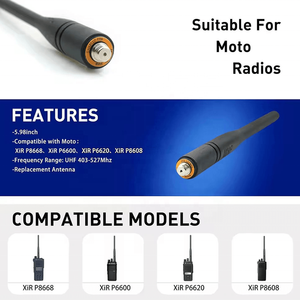 Antena de Radio VHF 136-174Mhz para Motorola Xir P8668 P6600 P6620 P8608, Antena de Comunicación Digital, Antena para Walkie-Talkie - Product Image 2