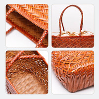 Sac à bandoulière tissé de luxe vintage pour femme, chic, nouvelle collection 2026, sacs fourre-tout décontractés en cuir fendu pour femme avec pochette intérieure à cordon de serrage