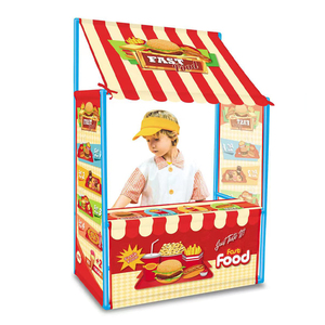 Mainan Role <span class=keywords><strong>play</strong></span> desain toko makanan cepat, tenda bermain untuk anak dalam ruangan - Product Image 1