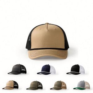 Casquette Trucker en Maille Vierge à 5 Panneaux Personnalisable, Profil Haut, avec Cordon, Vente en Gros - Product Image 2