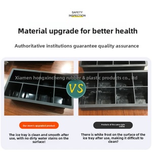 Tapa de silicona de grado alimenticio más vendida para bandeja de cubitos de hielo con molde cuadrado de 4/6/8 compartimentos de fácil desmolde para hacer hielo - Product Image 3