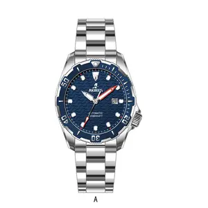 Scheletro in acciaio inox sport subacqueo orologio personalizzato Logo impermeabile in acciaio inox automatico meccanico subacqueo orologi da polso