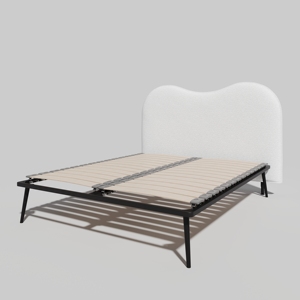 <span class=keywords><strong>Sommier</strong></span> de lit modulaire en métal avec tête de lit, lit plateforme 3-en-1 personnalisable, lit en fer antirouille pour projets hôteliers et e-commerce. - Product Image 1