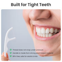 Cure-dents à fil dentaire 50 pièces, saveur menthe, bâtonnets jetables pour l'hygiène bucco-dentaire et le nettoyage des dents
