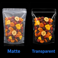 Matte transparante staande ritssluitingszakken, verdikte voedselveilige PET/CPP verzegelzakken, vochtbestendige zijden zakken voor gedroogd fruit, noten, bloementhee.