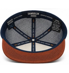 Custom Red Embroidery Trucker <b>Cap</b> 6 Panel Mesh Back Adjustable <b>Snap</b> Hat Unisex Outdoor Lifestyle Headwear - Product Image 4