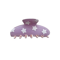 Pince à cheveux en acétate double face couleur bonbon, motif étoiles imprimé UV, style coréen Liwu