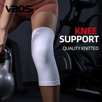 Genouillère de compression en nylon et élasthanne blanche classique VBOSI Private Label pour la musculation, les sports de plein air et la danse