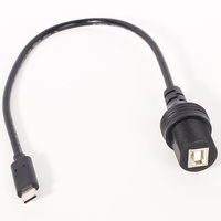 Câble d'extension USB C mâle vers USB Type B femelle étanche avec panneau de protection, câble de données pour imprimante avec port USB-B