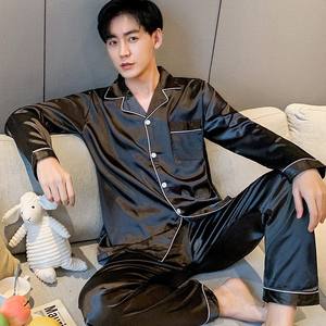 定制徽标男士睡衣长袖柔软男士睡衣两件套男士家居服 - Product Image 1