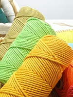 Fil de coton macramé pour bricolage corde tressée à la main 4mm 4 brins kit de matériel de corde tissé à la main coloré pour le tissage de tapisserie de vêtements