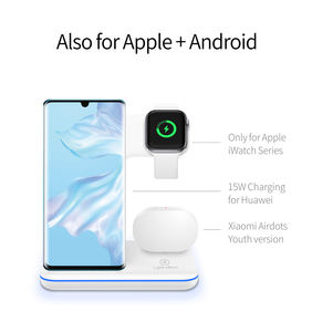 Cargador inalámbrico rápido de 15W, estación de carga 3 en 1 <span class=keywords><strong>para</strong></span> <span class=keywords><strong>iPhone</strong></span> y Apple Watch <span class=keywords><strong>airpods</strong></span>, el mejor producto - Product Image 4