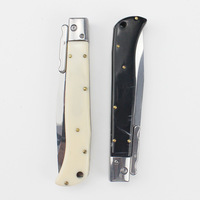 Couteau de poche classique de plein air en gros, acier inoxydable 440C, manche en acrylique, couteau pliant de survie et de chasse EDC