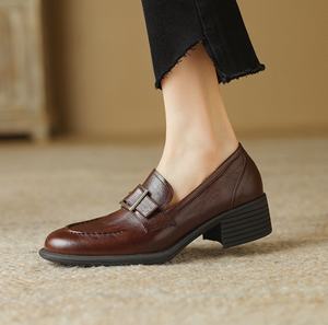 Botas de cuero genuino para mujer, cómodas, con cordones y cremallera, con plataforma, duraderas, transpirables, de piel de becerro, para la vida diaria. - Product Image 3