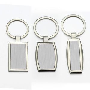 Popular Blank Metal Keychain for DIY Laser Printing Sticker Zinc Alloy Nickel Plating <b>Square</b> Shape Keyring - Product Image 5