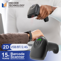 Escaneo de código de barras inalámbrico Xincode Escáneres USB de mano Escáner de código de barras de almacén Lector de código de barras 2D Pistola de escaneo de código de barras 2,4G