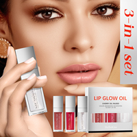 Ensemble d'huiles à lèvres HelloKiss 3 couleurs, infusées à l'huile de cerise, légères, non collantes, effet miroir, hydratantes, repulpantes, kit de maquillage pour les lèvres