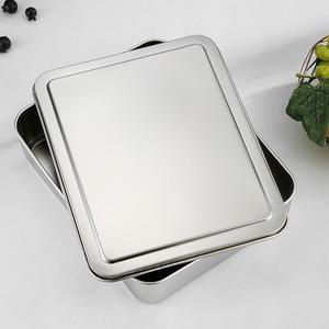 SUS304 Stainless Steel Baking Pan With Lid Rectangular Hotel Grade Dishwasher Safe - Product Image 4