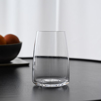 Verres à vin sans pied en cristal soufflé à la main, ovales, transparents, sans plomb, réutilisables, 470 ml, compatibles lave-vaisselle, pour la maison et les mariages