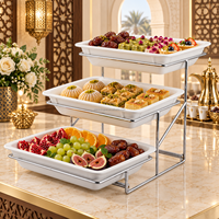 Équipement de buffet d'hôtel XINGPAI, stand de restauration, présentoir alimentaire, supports et plateaux à plusieurs niveaux pour buffet