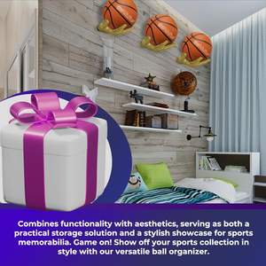 Soporte de Pared para Balones Deportivos Hold My Ball, de Resina Dorada Premium, para Baloncesto, Fútbol, Exhibición en Garaje - Product Image 2